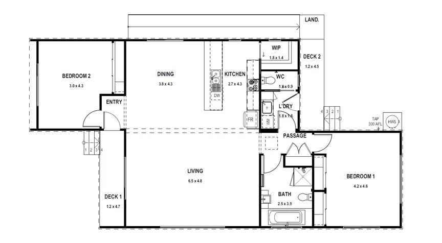 Hampton 12 - Floorplan - Skillion